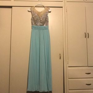 Baby blue long dress